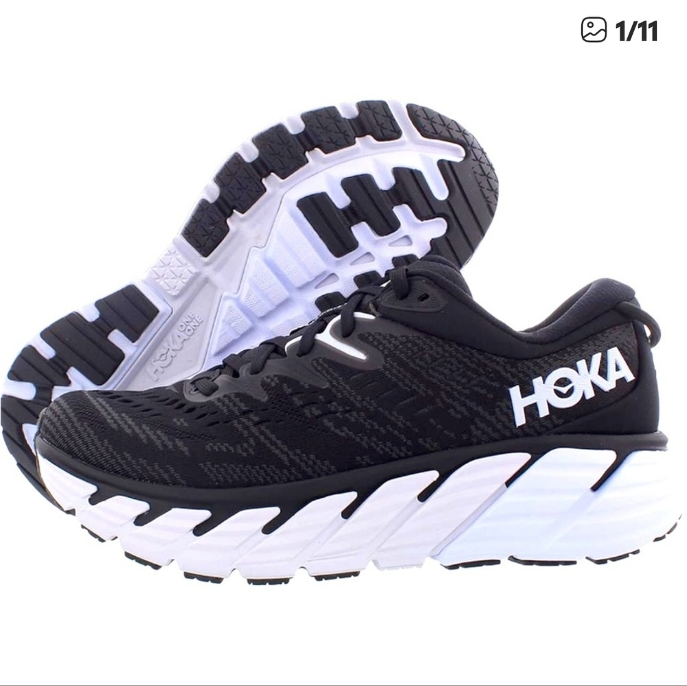 Hoka Gaviota 4 Black and White Sneakers